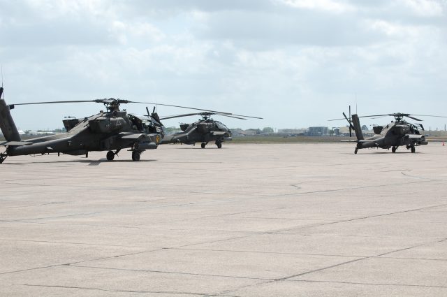 AH-64 Apaches on the ramp at Victoria